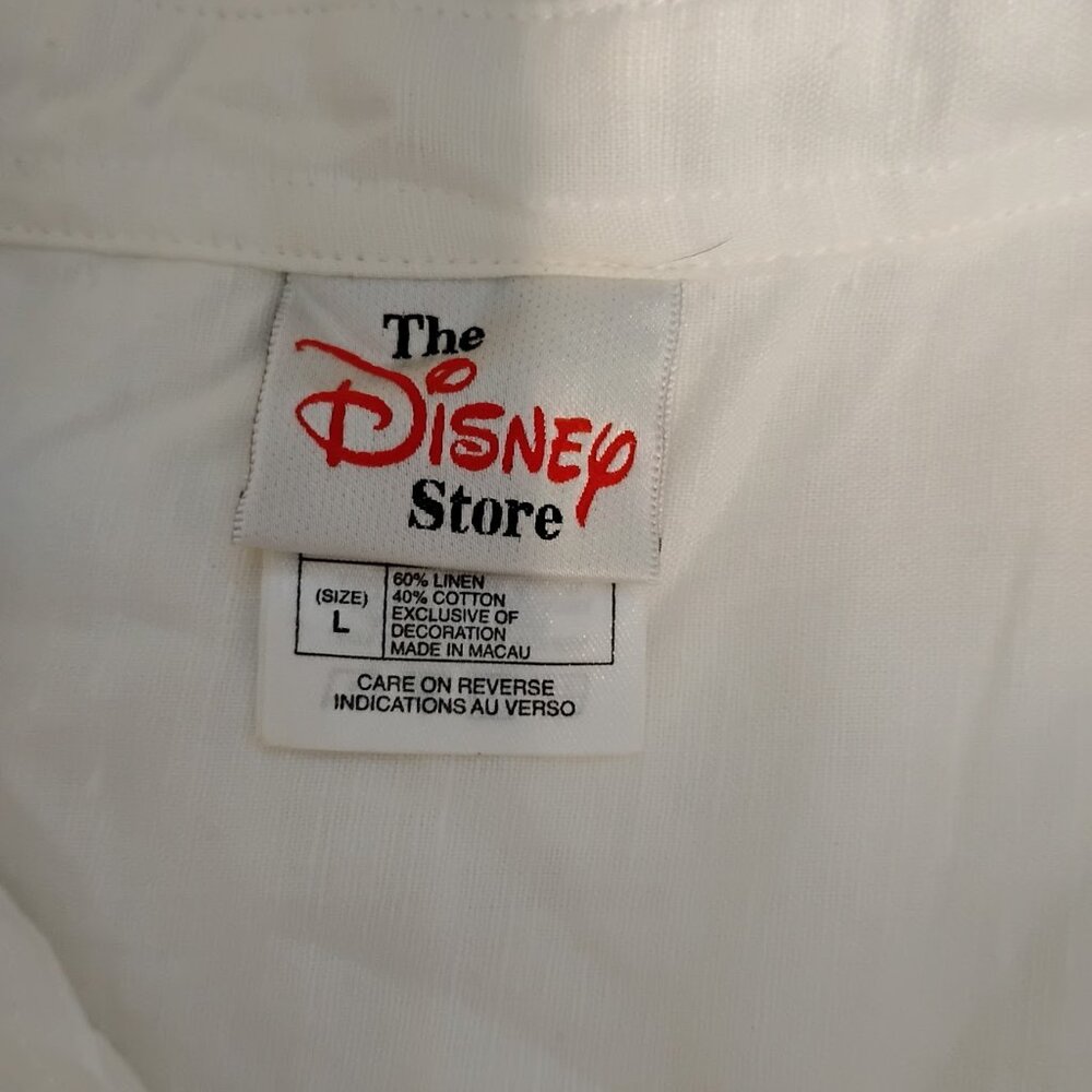 The Disney Store Women's White 101 Dalmatians Embroidered Button-Down Shirt Sz L - Picture 6 of 7